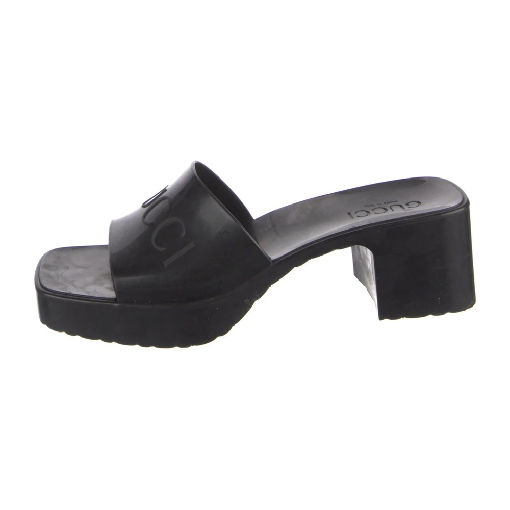 Gucci Women's Black Slide Platform Sandals Size 39 GUC